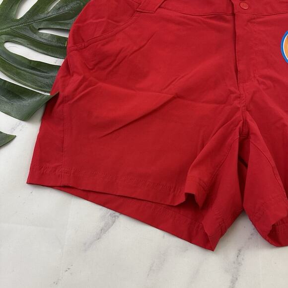 Columbia Womens Coral Point III Shorts Size 14 New Red PFG Omni Shade UPF 50 - Picture 4 of 10